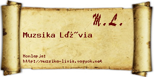Muzsika Lívia névjegykártya